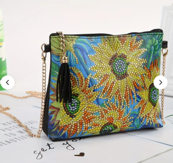 Diamond Painting 5D DIY Diamond Painting Handtasche -Sonnenblumenbild